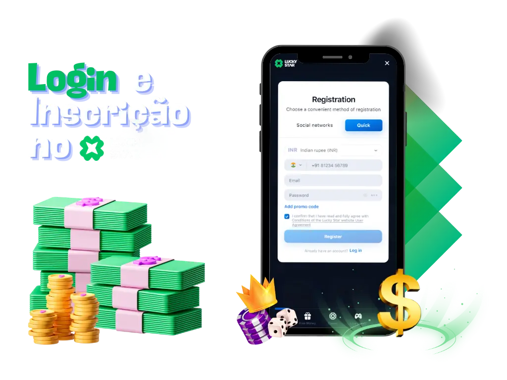 registre-se e faça login em sua conta luckystar para reivindicar seu bônus de 500%